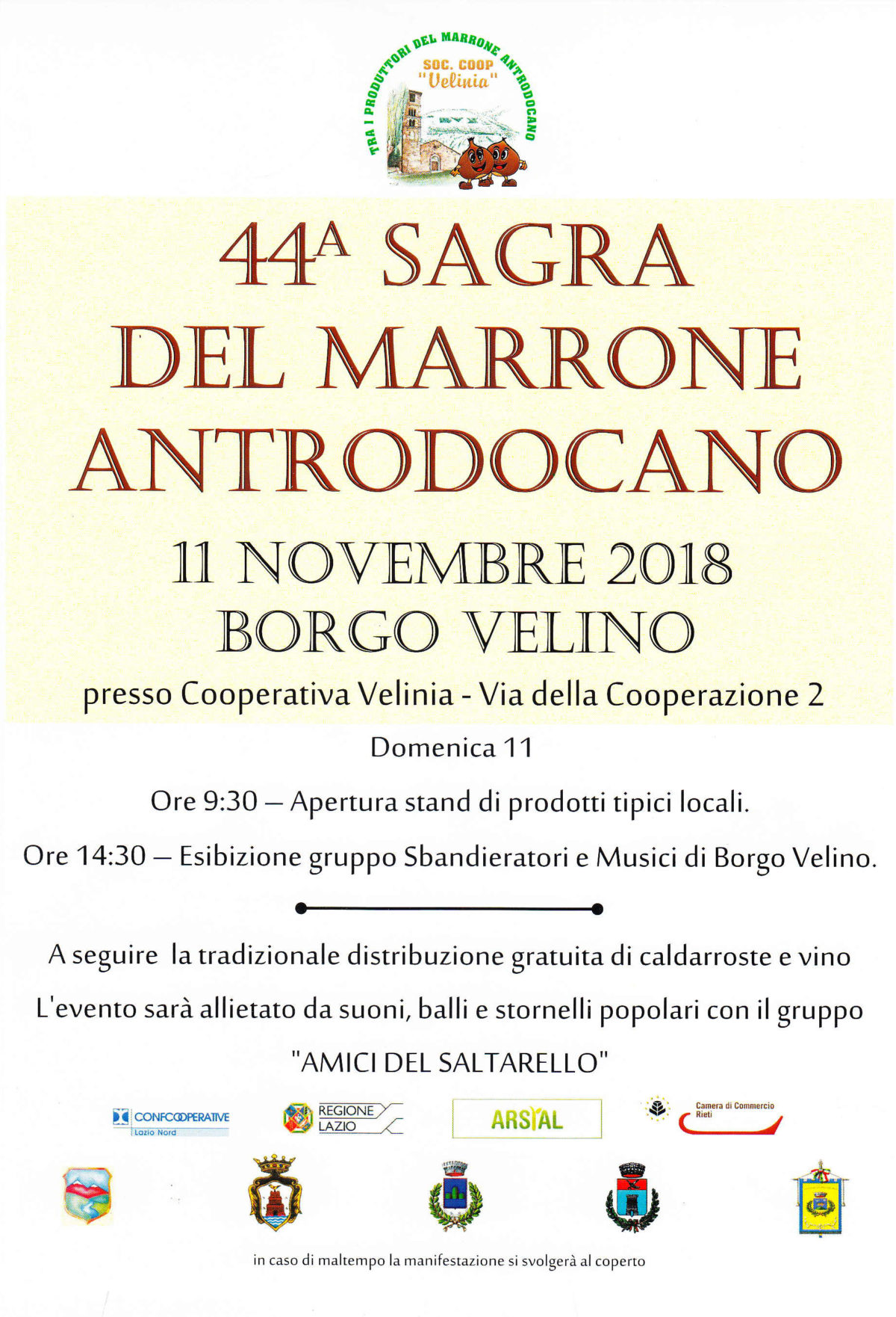 44 Sagra del Marrone Antrodocano Cooperativa Velinia Marrone Antrodocano 44 Sagra del Marrone Antrodocano Cooperativa Velinia Marrone Antrodocano